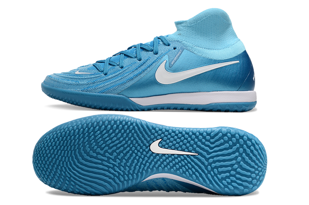 Phantom Luna Elite NU Men's Full Knit Anti-Level MD Soccer Shoes - Blue/White