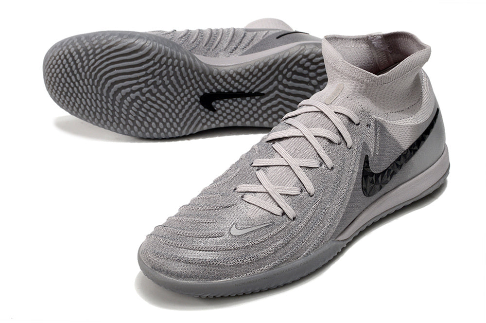 Phantom Luna Elite NU Men's Full Knit Anti-Level MD Soccer Shoes - Gray/Black