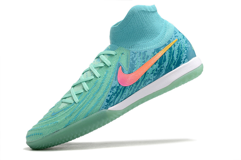 Phantom Luna Elite NU Men's Full Knit Anti-Level MD Soccer Shoes - Green/Blue/Pink