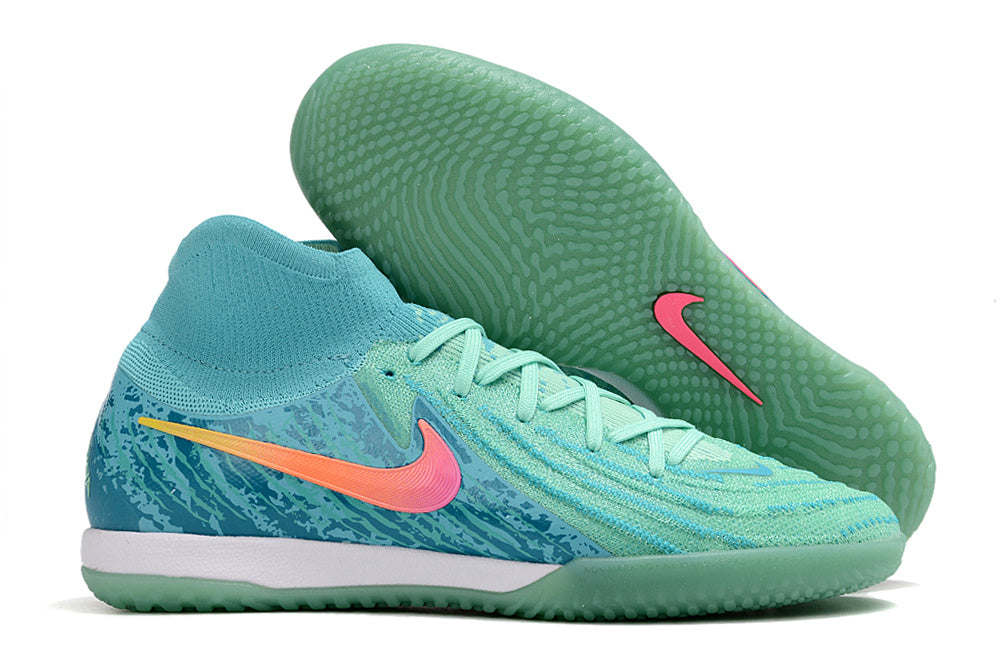 Phantom Luna Elite NU Men's Full Knit Anti-Level MD Soccer Shoes - Green/Blue/Pink