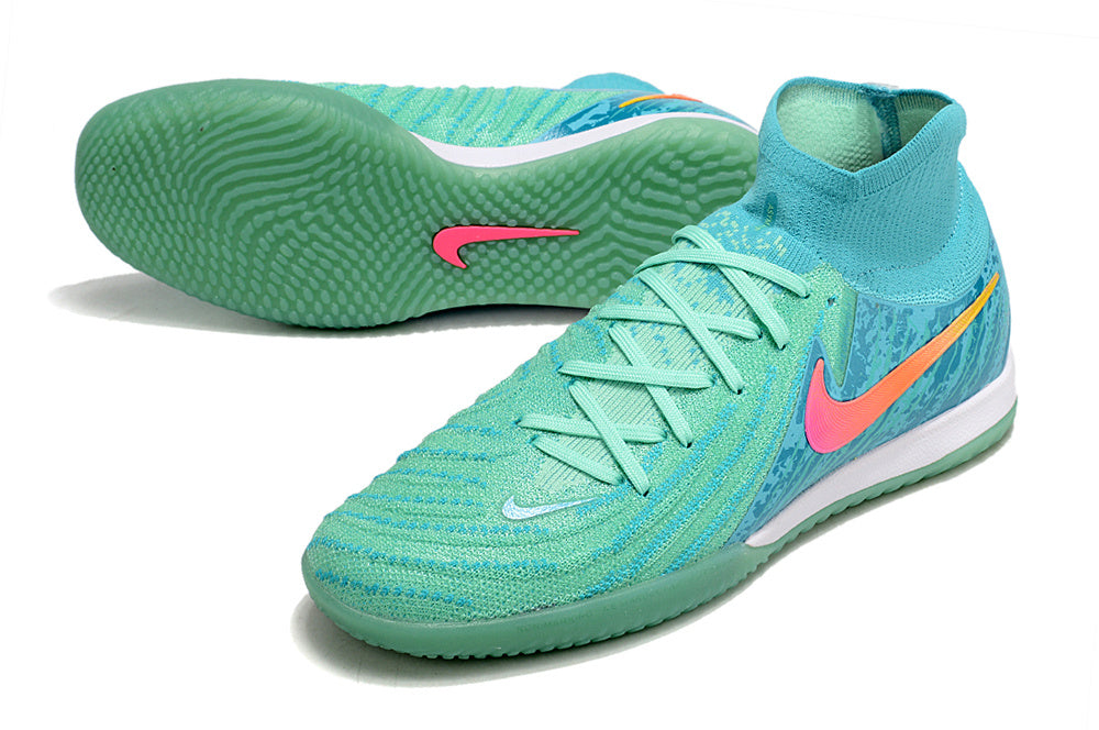 Phantom Luna Elite NU Men's Full Knit Anti-Level MD Soccer Shoes - Green/Blue/Pink