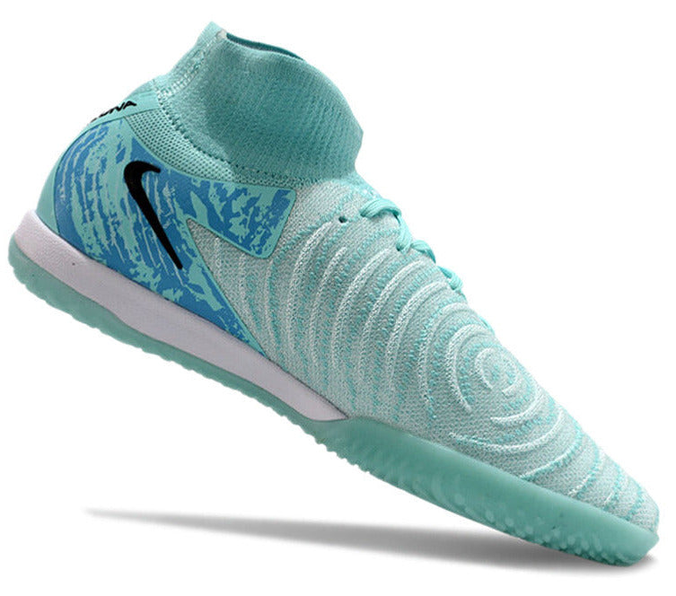 Phantom Luna Elite NU Men's Full Knit Anti-Level MD Soccer Shoes - Green/Blue/Silver/Black