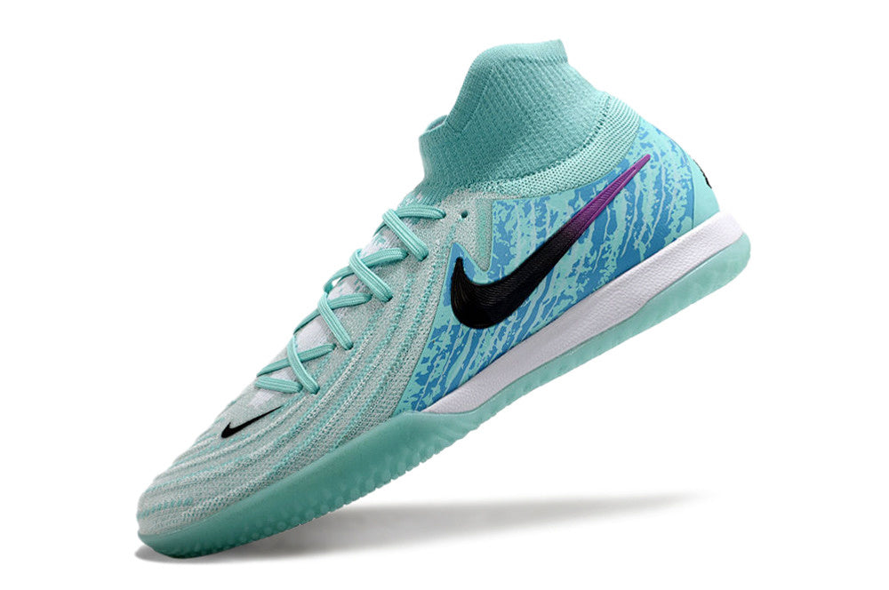 Phantom Luna Elite NU Men's Full Knit Anti-Level MD Soccer Shoes - Green/Blue/Silver/Black