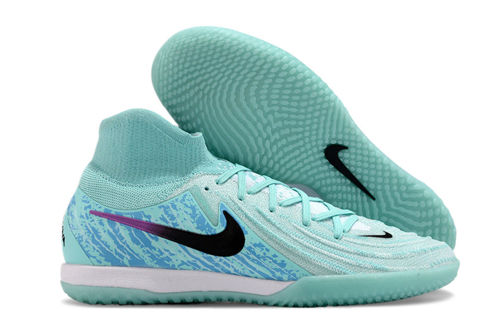 Phantom Luna Elite NU Men's Full Knit Anti-Level MD Soccer Shoes - Green/Blue/Silver/Black