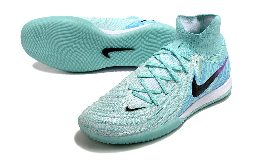 Phantom Luna Elite NU Men's Full Knit Anti-Level MD Soccer Shoes - Green/Blue/Silver/Black
