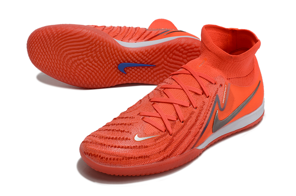 Phantom Luna Elite NU Men's Full Knit Anti-Level MD Soccer Shoes - Orange/Gray/Black