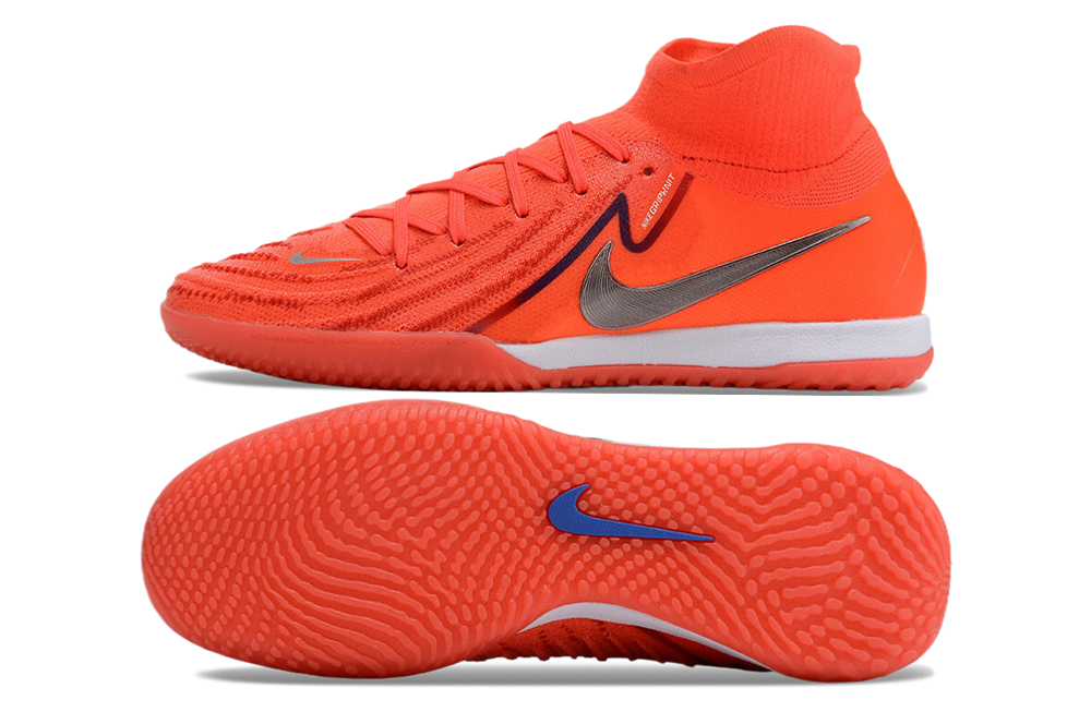 Phantom Luna Elite NU Men's Full Knit Anti-Level MD Soccer Shoes - Orange/Gray/Black
