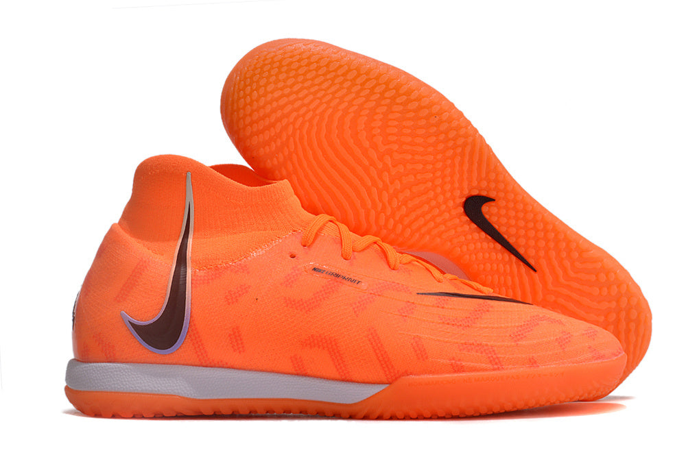 Phantom Luna Elite NU Men's Full Knit Anti-Level MD Soccer Shoes - Orange/Gray/Black