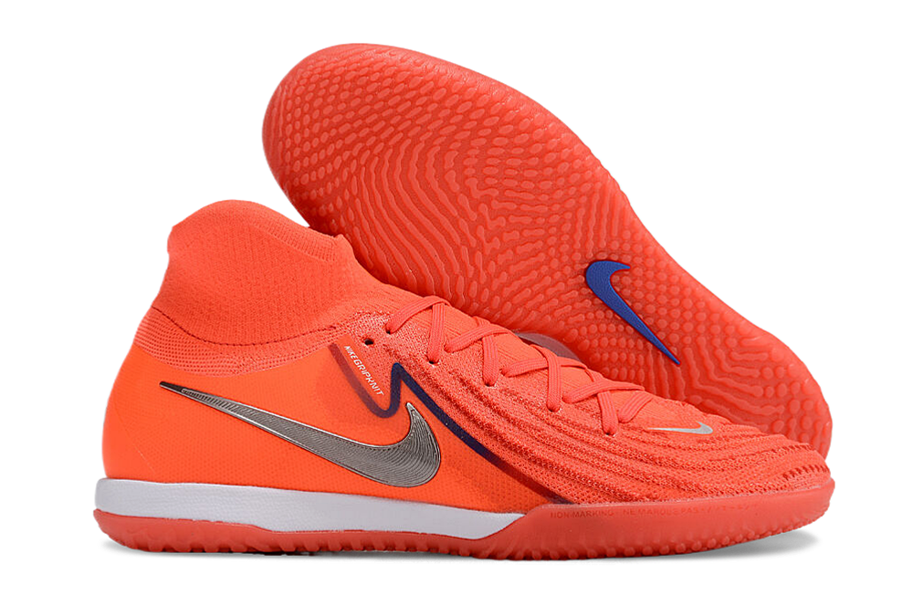 Phantom Luna Elite NU Men's Full Knit Anti-Level MD Soccer Shoes - Orange/White/Black