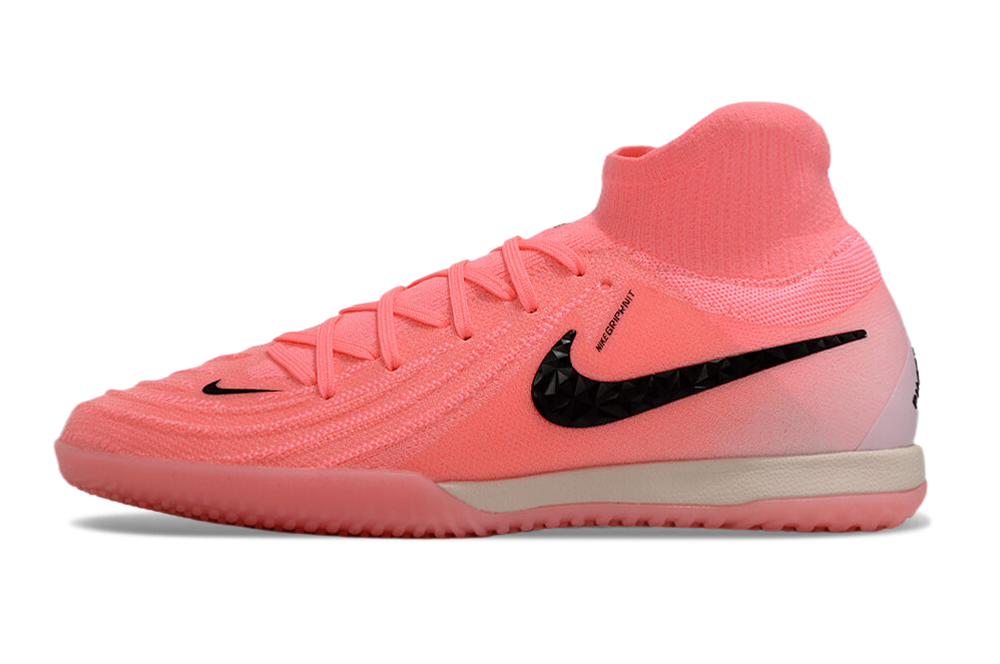Phantom Luna Elite NU Men's Full Knit Anti-Level MD Soccer Shoes - Pink/Black/White