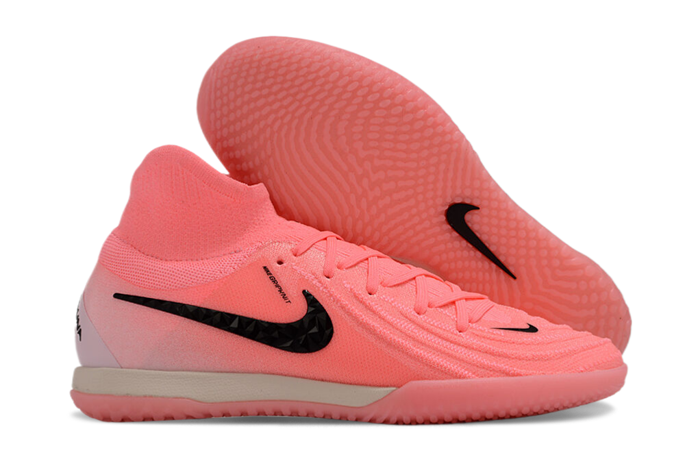 Phantom Luna Elite NU Men's Full Knit Anti-Level MD Soccer Shoes - Pink/Black/White