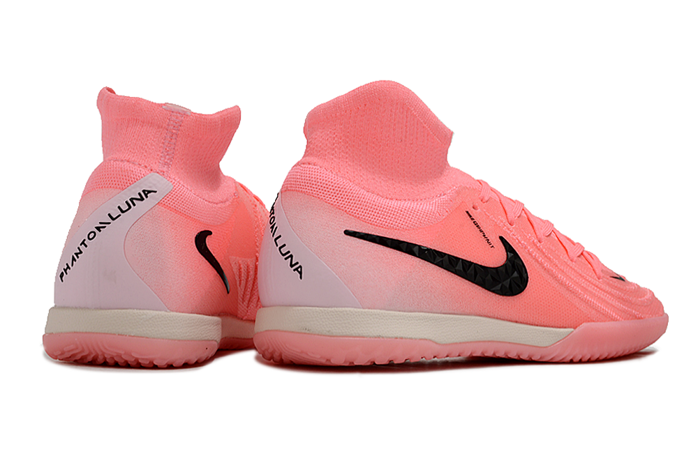 Phantom Luna Elite NU Men's Full Knit Anti-Level MD Soccer Shoes - Pink/Black/White