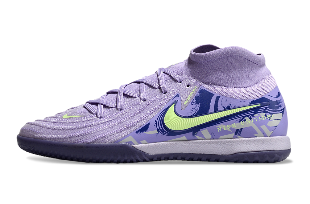 Phantom Luna Elite NU Men's Full Knit Anti-Level MD Soccer Shoes - Purple Agate/Barely Volt