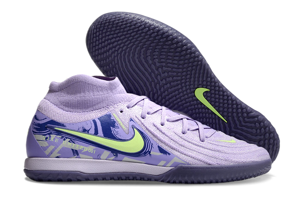 Phantom Luna Elite NU Men's Full Knit Anti-Level MD Soccer Shoes - Purple Agate/Barely Volt