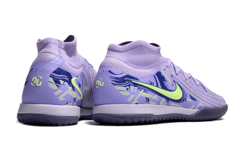 Phantom Luna Elite NU Men's Full Knit Anti-Level MD Soccer Shoes - Purple Agate/Barely Volt