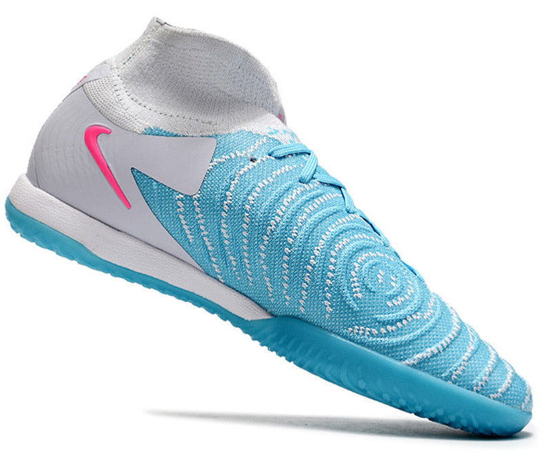Phantom Luna Elite NU Men's Full Knit Anti-Level MD Soccer Shoes - Sky Blue/White/Red