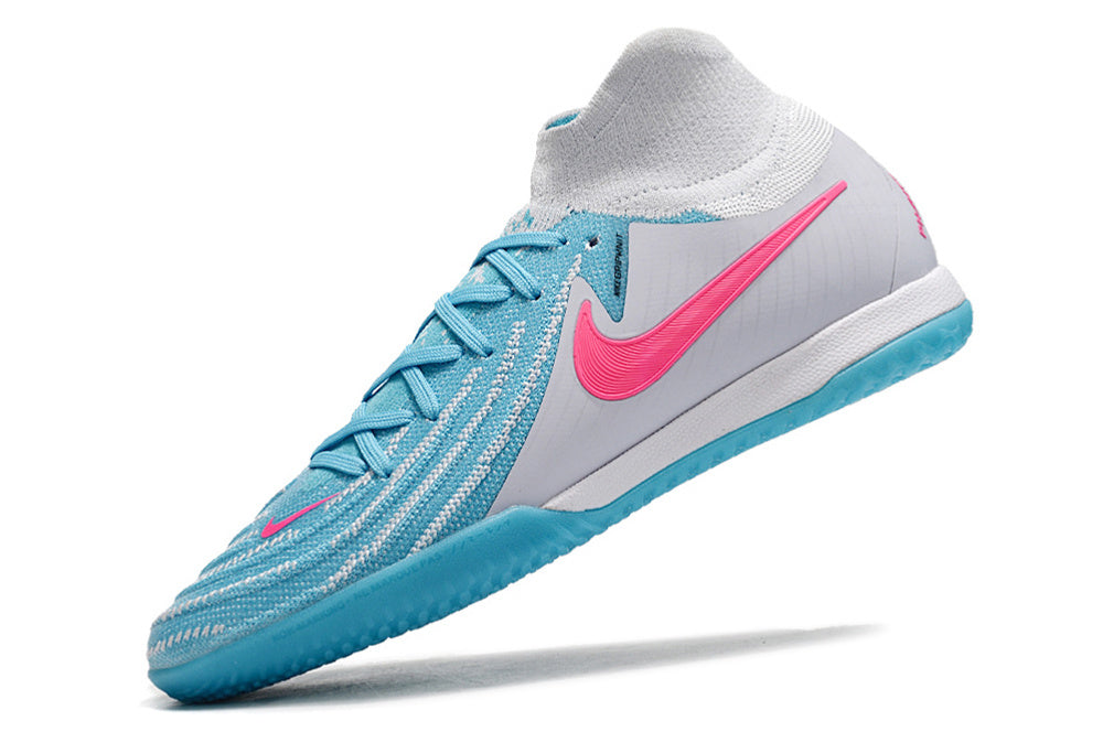 Phantom Luna Elite NU Men's Full Knit Anti-Level MD Soccer Shoes - Sky Blue/White/Red