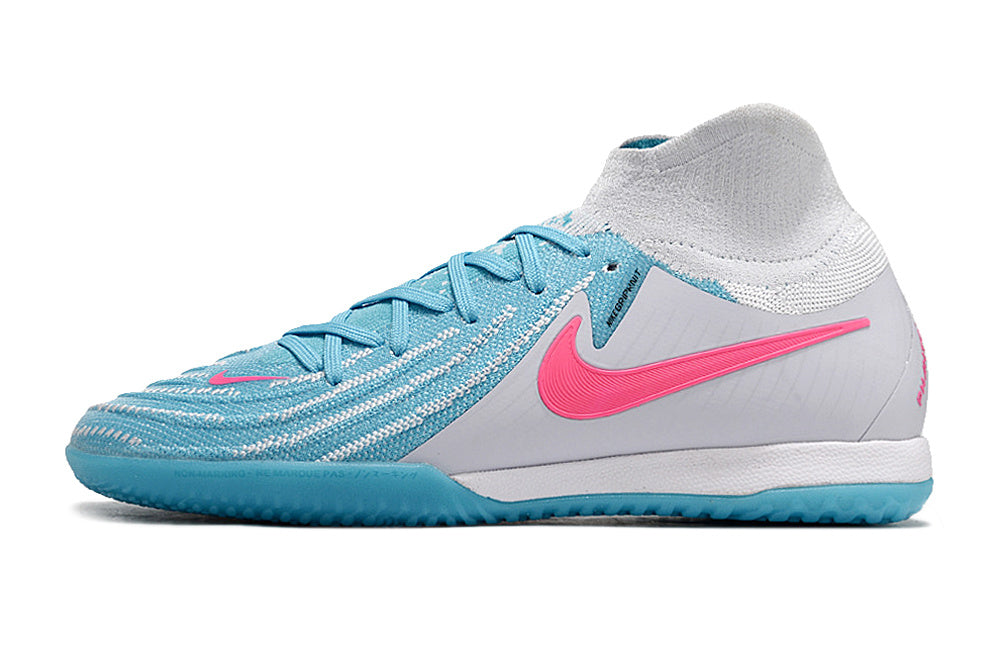 Phantom Luna Elite NU Men's Full Knit Anti-Level MD Soccer Shoes - Sky Blue/White/Red