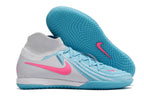 Phantom Luna Elite NU Men's Full Knit Anti-Level MD Soccer Shoes - Sky Blue/White/Red