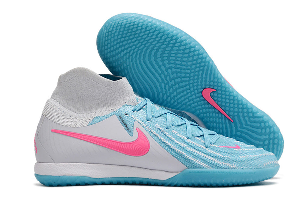 Phantom Luna Elite NU Men's Full Knit Anti-Level MD Soccer Shoes - Sky Blue/White/Red
