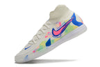 Phantom Luna Elite NU Men's Full Knit Anti-Level MD Soccer Shoes - White/Blue/Red/Yellow