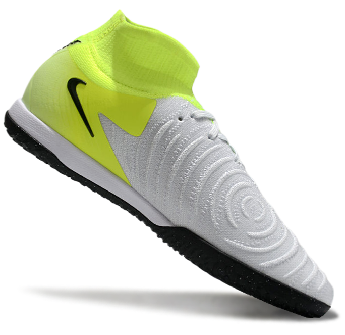 Phantom Luna Elite NU Men's Full Knit Anti-Level MD Soccer Shoes - White/Neon Yellow/Black