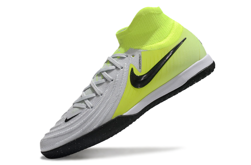 Phantom Luna Elite NU Men's Full Knit Anti-Level MD Soccer Shoes - White/Neon Yellow/Black