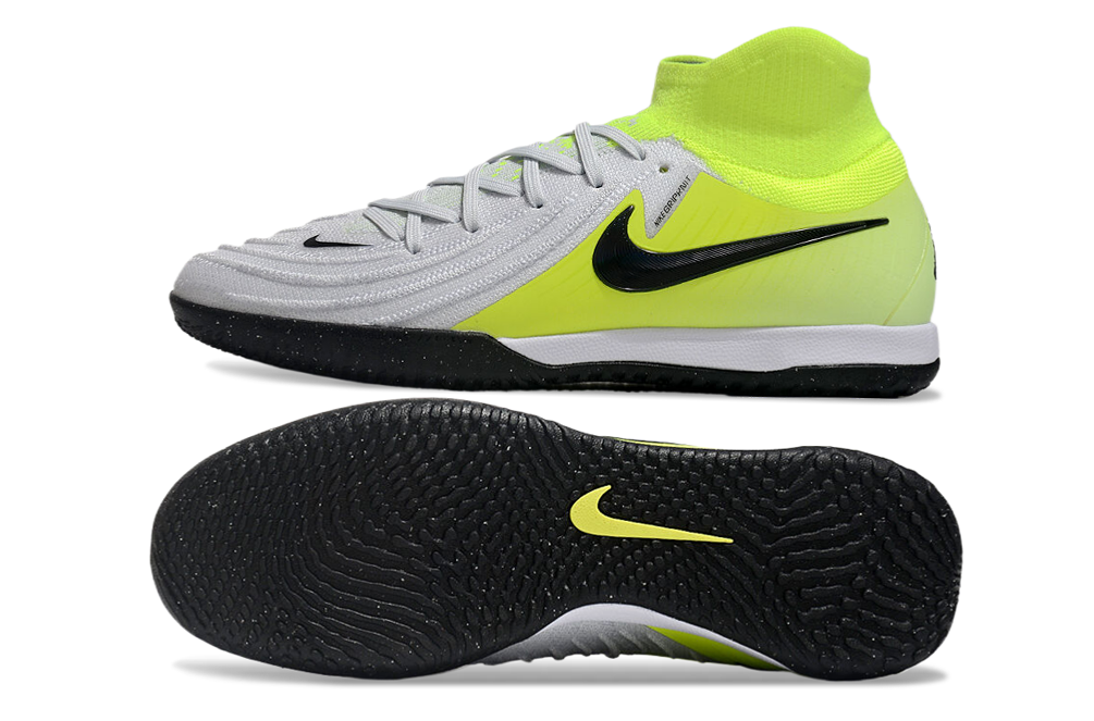 Phantom Luna Elite NU Men's Full Knit Anti-Level MD Soccer Shoes - White/Neon Yellow/Black