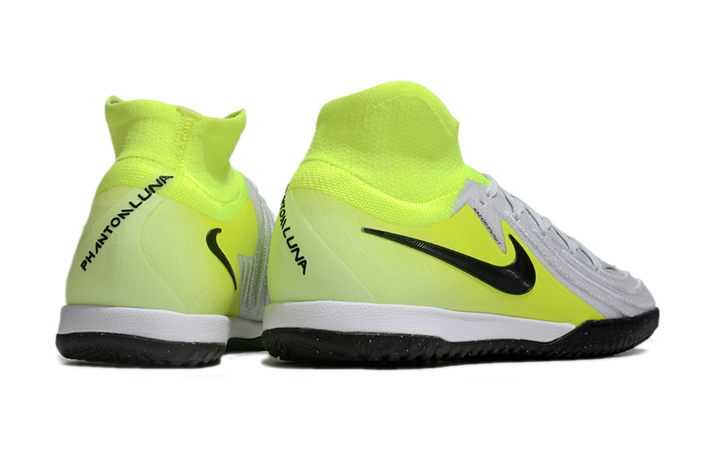 Phantom Luna Elite NU Men's Full Knit Anti-Level MD Soccer Shoes - White/Neon Yellow/Black