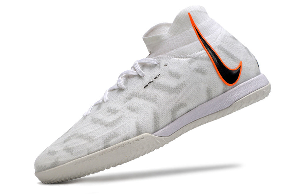 Phantom Luna Elite NU Men's Full Knit Anti-Level MD Soccer Shoes - White/Orange/Black