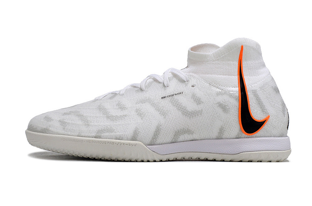 Phantom Luna Elite NU Men's Full Knit Anti-Level MD Soccer Shoes - White/Orange/Black