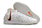 Phantom Luna Elite NU Men's Full Knit Anti-Level MD Soccer Shoes - White/Orange/Black