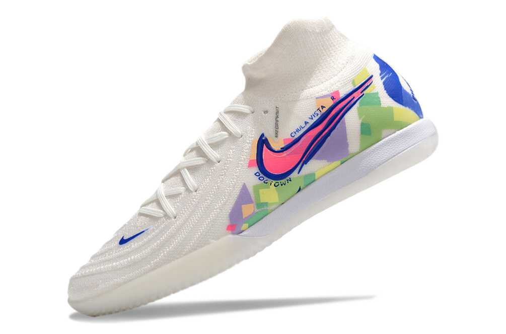 Phantom Luna Elite NU Men's Full Knit Anti-Level MD Soccer Shoes - White/Red/Yellow/Blue