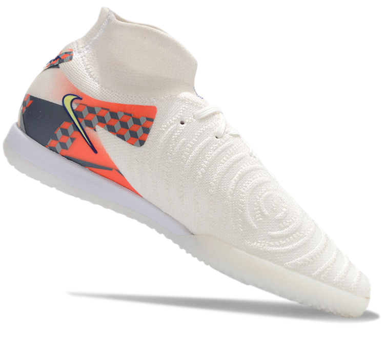 Phantom Luna Elite NU Men's Full Knit Anti-Level MD Soccer Shoes - White/Yellow/Orange/Blue