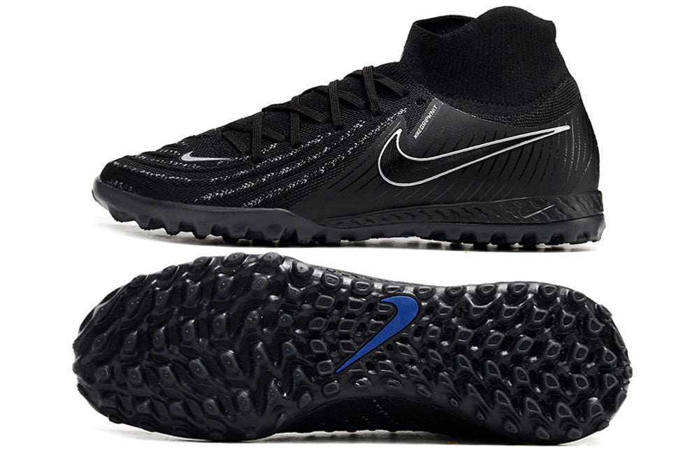 Phantom Luna Elite NU Men's Full Knit Waterproof TF Grass Stud Soccer Shoes with MD Sole - Black/White