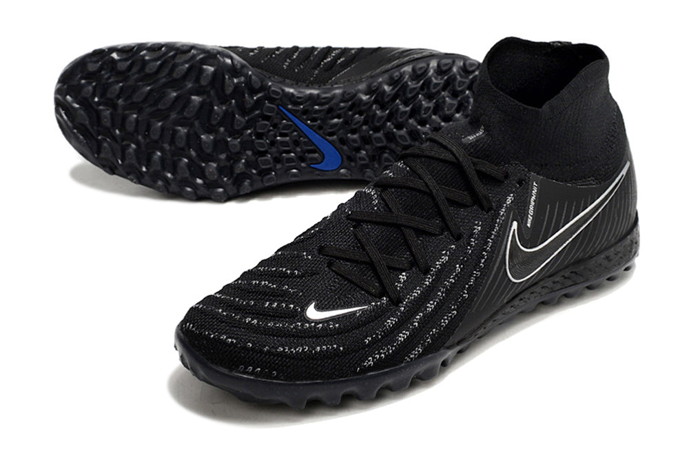 Phantom Luna Elite NU Men's Full Knit Waterproof TF Grass Stud Soccer Shoes with MD Sole - Black/White