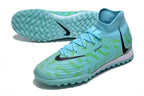 Phantom Luna Elite NU Men's Full Knit Waterproof TF Grass Stud Soccer Shoes with MD Sole - Blue/Green/White/Black