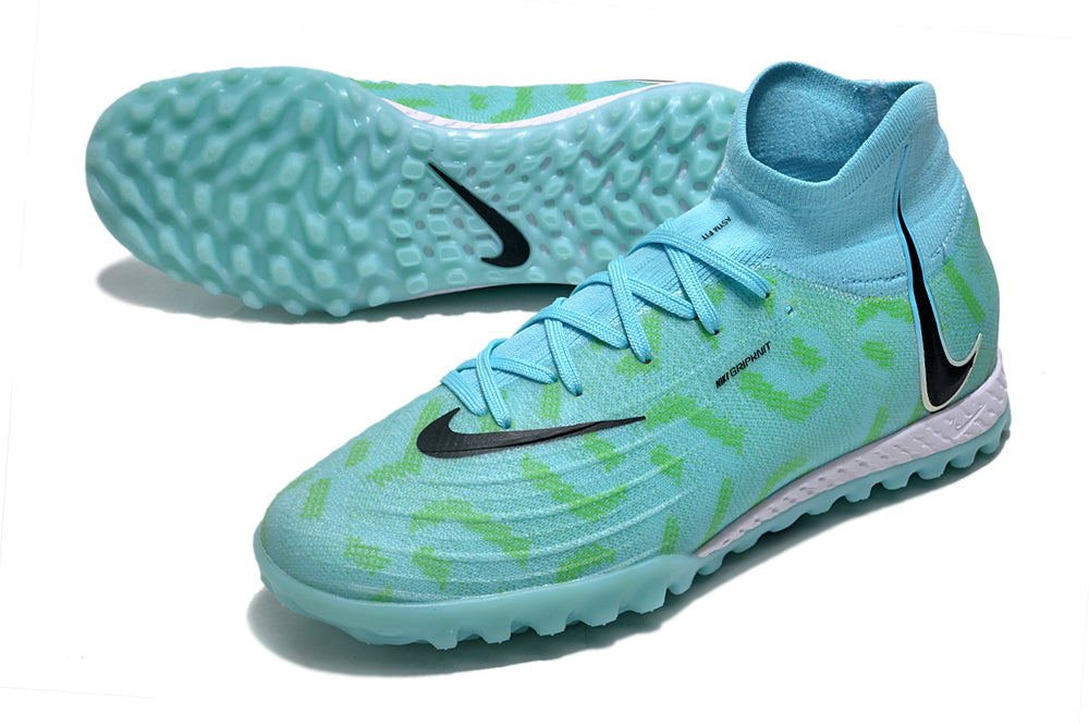 Phantom Luna Elite NU Men's Full Knit Waterproof TF Grass Stud Soccer Shoes with MD Sole - Blue/Green/White/Black