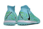 Phantom Luna Elite NU Men's Full Knit Waterproof TF Grass Stud Soccer Shoes with MD Sole - Blue/Green/White/Black