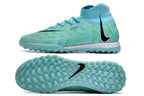 Phantom Luna Elite NU Men's Full Knit Waterproof TF Grass Stud Soccer Shoes with MD Sole - Blue/Green/White/Black