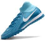 Phantom Luna Elite NU Men's Full Knit Waterproof TF Grass Stud Soccer Shoes with MD Sole - Blue/White