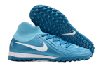 Phantom Luna Elite NU Men's Full Knit Waterproof TF Grass Stud Soccer Shoes with MD Sole - Blue/White