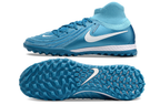 Phantom Luna Elite NU Men's Full Knit Waterproof TF Grass Stud Soccer Shoes with MD Sole - Blue/White