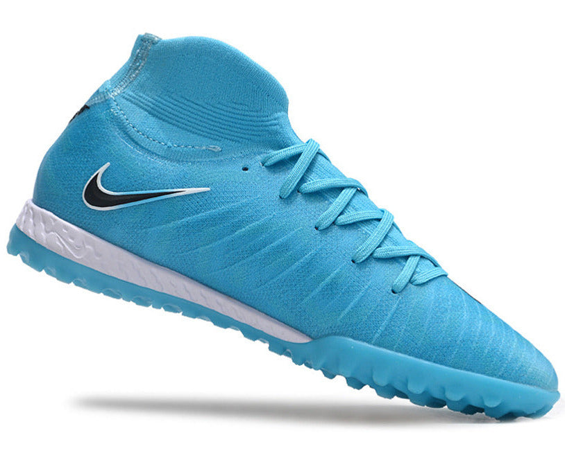Phantom Luna Elite NU Men's Full Knit Waterproof TF Grass Stud Soccer Shoes with MD Sole - Blue/White/Black