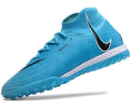 Phantom Luna Elite NU Men's Full Knit Waterproof TF Grass Stud Soccer Shoes with MD Sole - Blue/White/Black