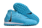 Phantom Luna Elite NU Men's Full Knit Waterproof TF Grass Stud Soccer Shoes with MD Sole - Blue/White/Black