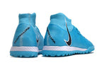 Phantom Luna Elite NU Men's Full Knit Waterproof TF Grass Stud Soccer Shoes with MD Sole - Blue/White/Black