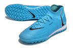 Phantom Luna Elite NU Men's Full Knit Waterproof TF Grass Stud Soccer Shoes with MD Sole - Blue/White/Black