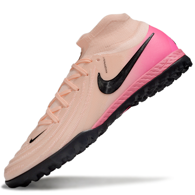Phantom Luna Elite NU Men's Full Knit Waterproof TF Grass Stud Soccer Shoes with MD Sole - Crimson Tint/Black/Pink Blast