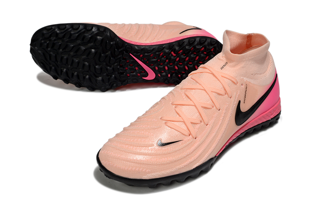 Phantom Luna Elite NU Men's Full Knit Waterproof TF Grass Stud Soccer Shoes with MD Sole - Crimson Tint/Black/Pink Blast
